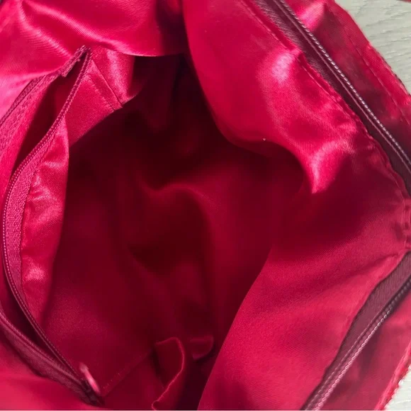 Vintage Red Beaded Evening Bag | Beaded Fringe Statement Purse - Picture 12 of 16